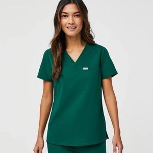 FIGS Hunter Green Scrub Top XL